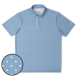 2 FOR $70:  Breakfast Balls Sleeve Polo | Polka Dot Blue Size M | RSVLTS